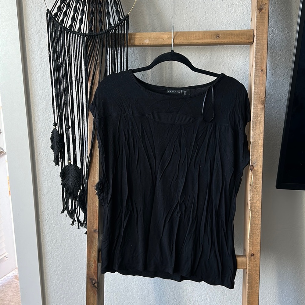 Black high collared dress shirt